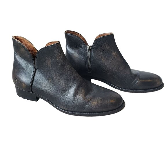 Frye Melissa Shootie Bootie Brown 8.5 Leather Distressed Shoes - Picture 1 of 13